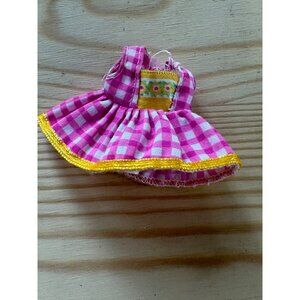Barbie Doll Pink Checkered Dress Yellow Trim Deidre Friend Of Kelly By Mattel